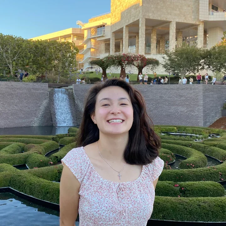 The Prins' lab manager smiling in a garden.