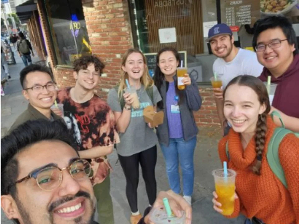 Members of the Robert Prins Lab UCLA getting Boba